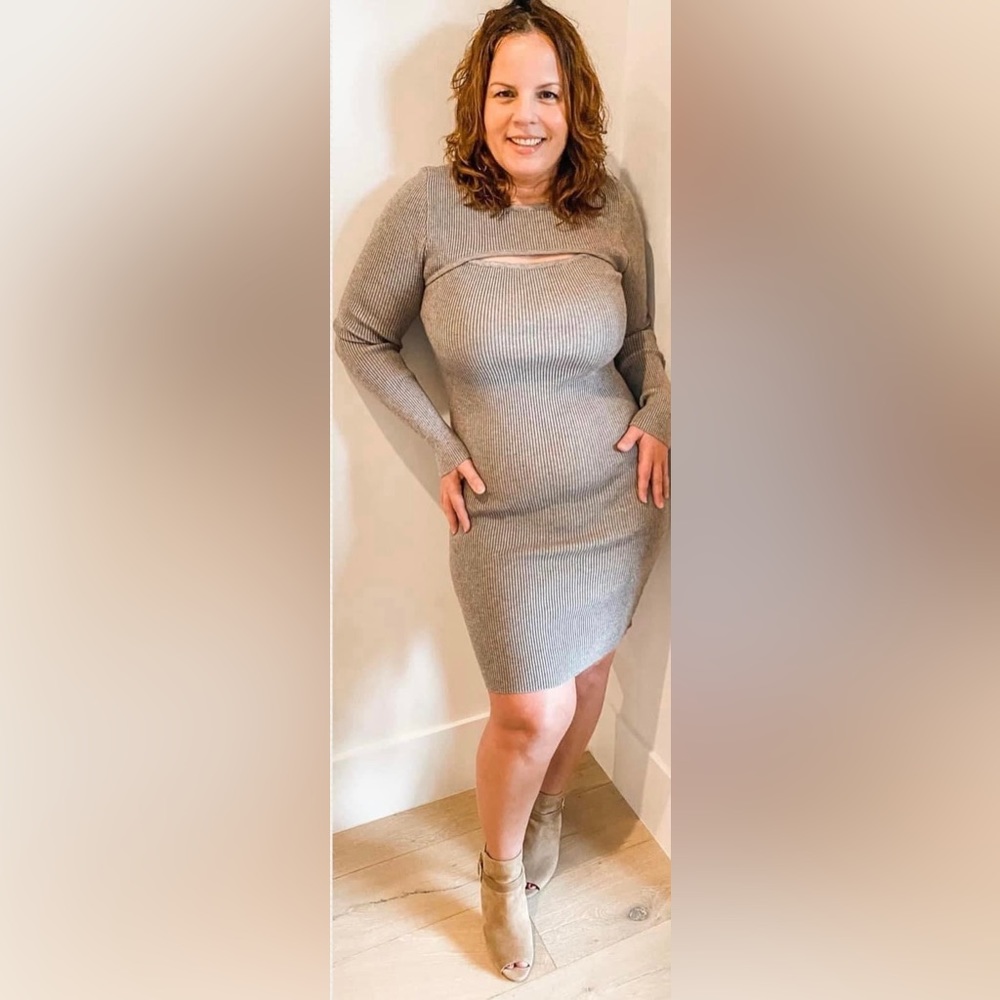 Prek-a-Boo bust sweater dress